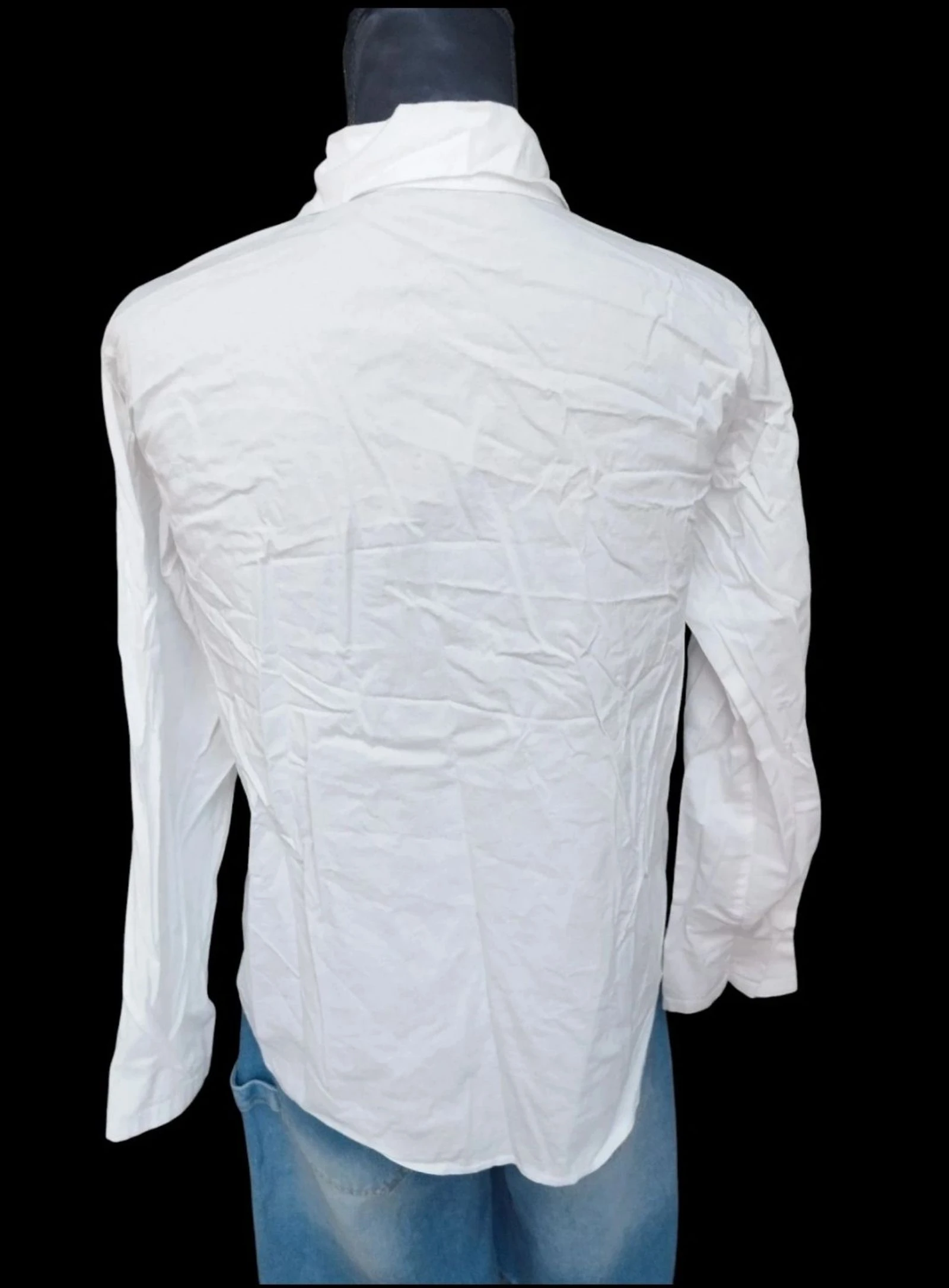 Witte herenoverhemd met lange mouwen maat M – photo 3